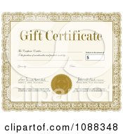 Clipart Gift Certificate With Sample Signatures Royalty Free Vector Illustration