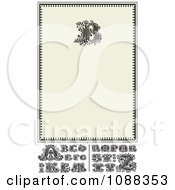 Clipart Beige Letter Frame With Vintage Letters Royalty Free Vector Illustration