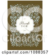 Poster, Art Print Of Thank You Label Over Blue Distressed Flowers On Green
