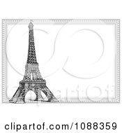 Poster, Art Print Of Black And White Eiffel Tower And Frame