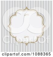 Poster, Art Print Of White Frame With Gold Edges Over Gray Stripes