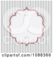 Clipart White Frame With Red Edges Over Gray Stripes Royalty Free Vector Illustration