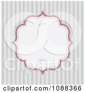 Poster, Art Print Of White Frame With Red Edges Over Gray Stripes