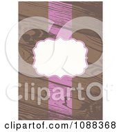 White And Pink Frame And Stripe On Wooden Planks