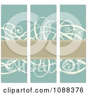 Poster, Art Print Of Tan Banners And Beige Swirls Over Turquoise