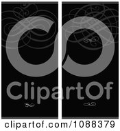 Clipart Black Vertical Swirl Banners Royalty Free Vector Illustration