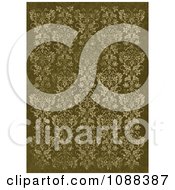 Clipart Distressed Green Damask Pattern Background Royalty Free Vector Illustration