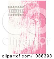 Clipart Distressed Pink Flower Head And Border Background Royalty Free Vector Illustration