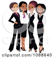 Clipart Four Professional Ladies Posing Together Royalty Free Vector Illustration by Monica #COLLC1088640-0132