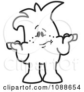 Clipart Confused Shrugging Squiggle Guy Royalty Free Vector Illustration