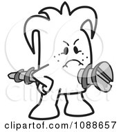 Clipart Squiggle Guy Getting Screwed Royalty Free Vector Illustration