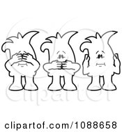 Clipart See No Speak No And Hear No Evil Squiggle Guys Royalty Free Vector Illustration