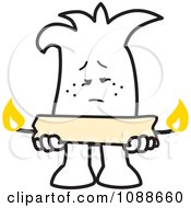 Clipart Squiggle Guy Holding A Candle Burning At Both Ends Royalty Free Vector Illustration by Toons4Biz