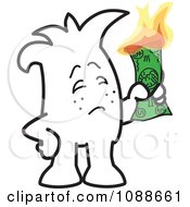 Poster, Art Print Of Squiggle Guy Burning Money