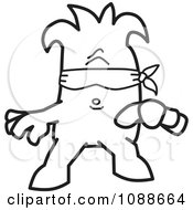 Clipart Squiggle Guy Blindfolded Royalty Free Vector Illustration