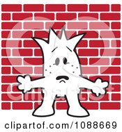 Poster, Art Print Of Squiggle Guy With His Back Up Against The Wall