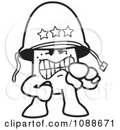Clipart Squiggle Guy Army General Shouting And Pointing Royalty Free Vector Illustration by Toons4Biz