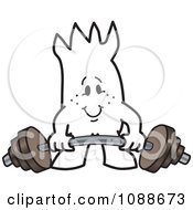 Clipart Squiggle Guy Lifting A Barbell Royalty Free Vector Illustration