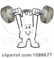 Clipart Squiggle Guy Holding A Barbell Above His Head Royalty Free Vector Illustration