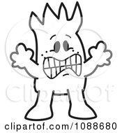 Clipart Frightened Squiggle Guy Royalty Free Vector Illustration