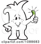 Poster, Art Print Of Squiggle Guy With A Green Thumb