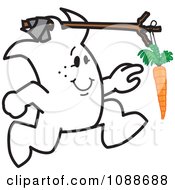 Squiggle Guy Chasing A Dangling Carrot Attached To His Head