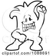 Clipart Ecstatic Squiggle Guy Royalty Free Vector Illustration