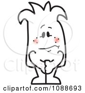 Clipart Embarassed Blushing Squiggle Guy Royalty Free Vector Illustration