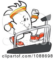 Poster, Art Print Of Squiggle Guy Running On A Treadmill