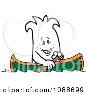 Clipart Squiggle Guy Rowing A Boat Royalty Free Vector Illustration