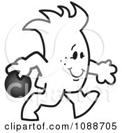 Clipart Squiggle Guy Bowling Royalty Free Vector Illustration