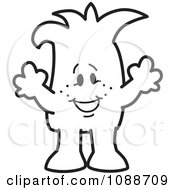 Clipart Squiggle Guy Holding His Arms Up Royalty Free Vector Illustration