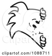 Clipart Squiggle Guy Looking Around A Corner Royalty Free Vector Illustration