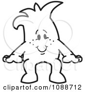 Clipart Squiggle Guy Sitting On A Surface Royalty Free Vector Illustration