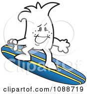 Clipart Squiggle Guy Surfing Royalty Free Vector Illustration