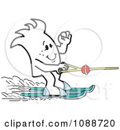 Clipart Squiggle Guy Water Skiing Royalty Free Vector Illustration