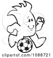 Poster, Art Print Of Squiggle Guy Playing Soccer