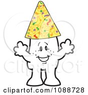 Clipart New Year Squiggle Guy Wearing A Party Hat Royalty Free Vector Illustration