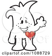 Clipart Squiggle Guy With A Beating Heart Royalty Free Vector Illustration