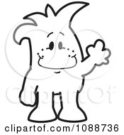 Clipart Waving Squiggle Guy Royalty Free Vector Illustration
