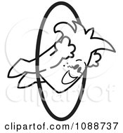 Clipart Squiggle Guy Jumping Through Hoops Royalty Free Vector Illustration