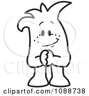 Clipart Hopeful Squiggle Guy Royalty Free Vector Illustration