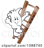 Poster, Art Print Of Squiggle Guy Climbing The Ladder To Success