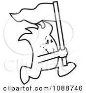 Clipart Squiggle Guy Leading Charge Royalty Free Vector Illustration