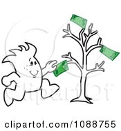 Squiggle Guy Grabbing Cash From A Money Tree
