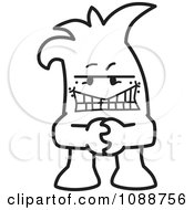Clipart Greedy Or Mischievous Squiggle Guy Royalty Free Vector Illustration