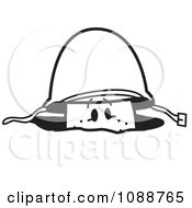 Clipart Squiggle Guy Soldier In A Fox Hole Royalty Free Vector Illustration