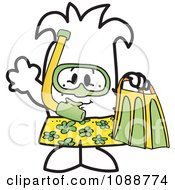 Clipart Squiggle Guy With Snorkel Gear Royalty Free Vector Illustration