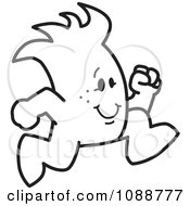 Clipart Squiggle Guy Running Royalty Free Vector Illustration