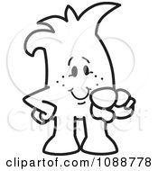 Clipart Squiggle Guy Pointing Royalty Free Vector Illustration